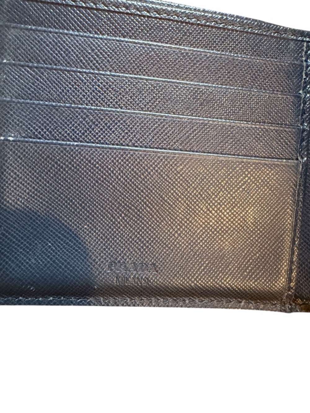 PRADA Saffiano Corner Bifold Wallet - Baltico Navy w/ Authenticity Card - Picture 3 of 8